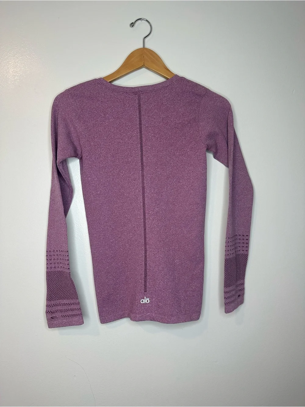 Alo Yoga North Star Seamless Long Sleeve Shirt Purple Women's Size S Gym Workout